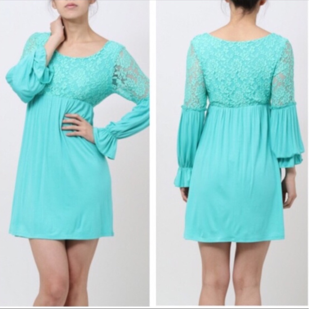 Aqua colored dress